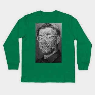 Jurgen Klopp pixel pencil sketch Kids Long Sleeve T-Shirt